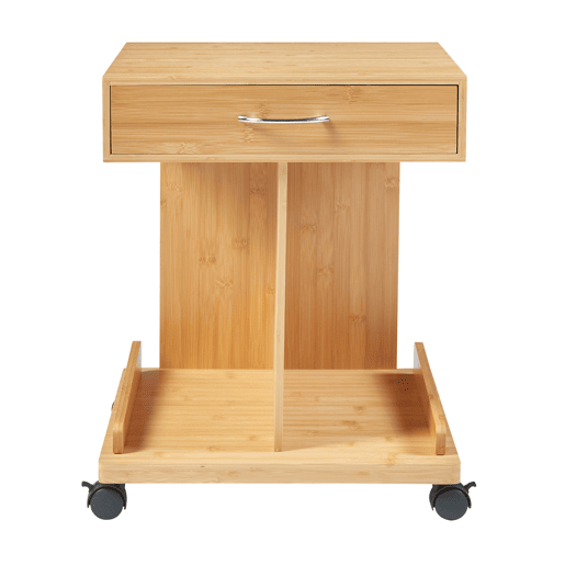 Mesa de apoio Jokkmokk com rodas bambu 57x43x43cm - Natural en.casa