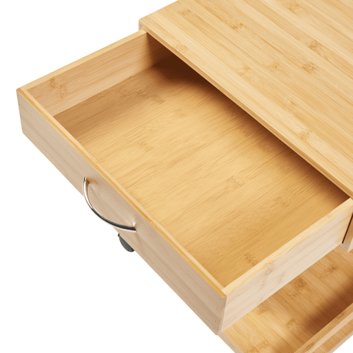 Mesa de apoio Jokkmokk com rodas bambu 57x43x43cm - Natural en.casa