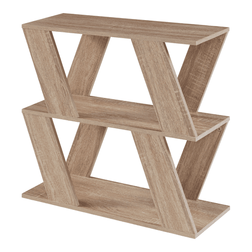 Mesa de apoio Nome com 2 prateleiras em aglomerado 60x22x57cm - Efeito carvalho en.casa
