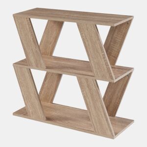 Mesa de apoio Nome com 2 prateleiras em aglomerado 60x22x57cm - Efeito carvalho en.casa