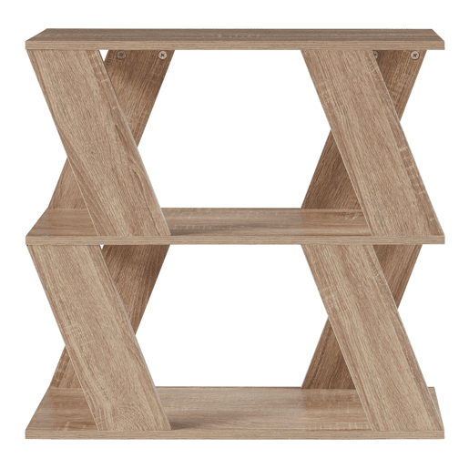 Mesa de apoio Nome com 2 prateleiras em aglomerado 60x22x57cm - Efeito carvalho en.casa
