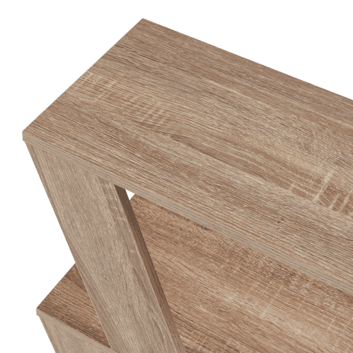 Mesa de apoio Nome com 2 prateleiras em aglomerado 60x22x57cm - Efeito carvalho en.casa