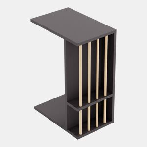 Mesa de apoio Siikainen com rodas em aglomerado 65x44x29cm - Preto en.casa