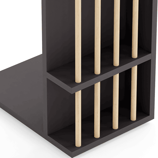 Mesa de apoio Siikainen com rodas em aglomerado 65x44x29cm - Preto en.casa