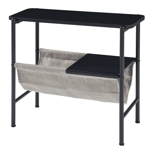 Mesa de apoio Samnanger com porta-revistas em aço 60x28x53cm - Preto en.casa