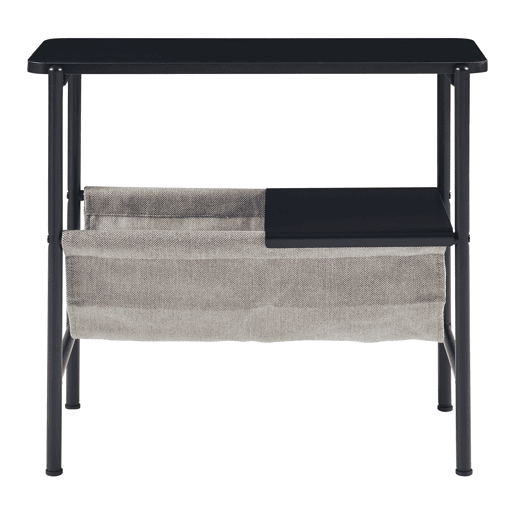 Mesa de apoio Samnanger com porta-revistas em aço 60x28x53cm - Preto en.casa