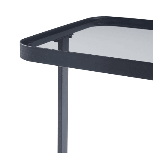 Conjunto de 2 mesas de apoio Laxå em vidro e metal 41x32x51 cm - Preto en.casa