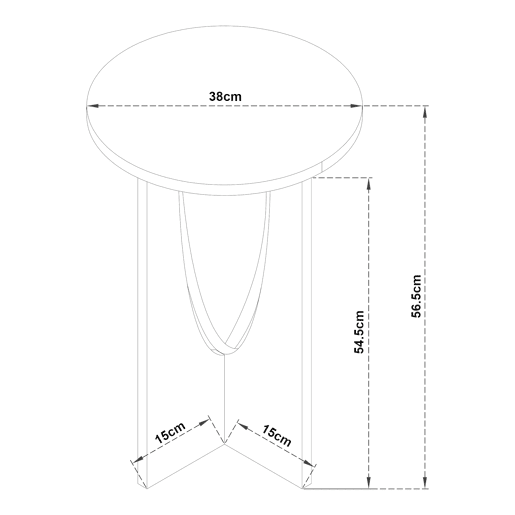 Mesa de apoio Rindal 38x56,5 cm - Efeito carvalho en.casa