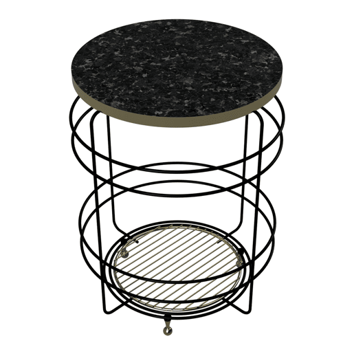 Mesa de apoio metálica Padasjoki 55x40cm - PretoDourado en.casa