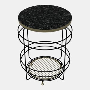 Mesa de apoio metálica Padasjoki 55x40cm - PretoDourado en.casa