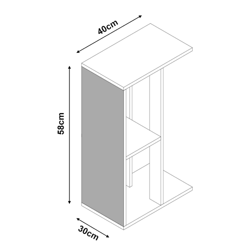 Mesa de apoio para animais de estimação LJUNGBY 58x40x30 cm - Branco en.casa