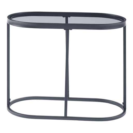 Mesa de apoio oval em vidro temperado Luleå 55x28x45cm - Preto en.casa