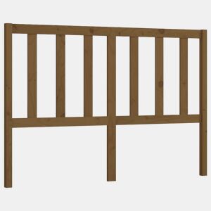 vidaXL Cabeceira de cama 146x4x100 cm pinho maciço castanho mel