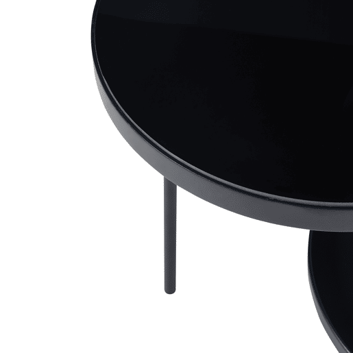 Mesa de apoio redonda Mölndal com 2 prateleiras metálicas 70x58x37cm - Preto en.casa