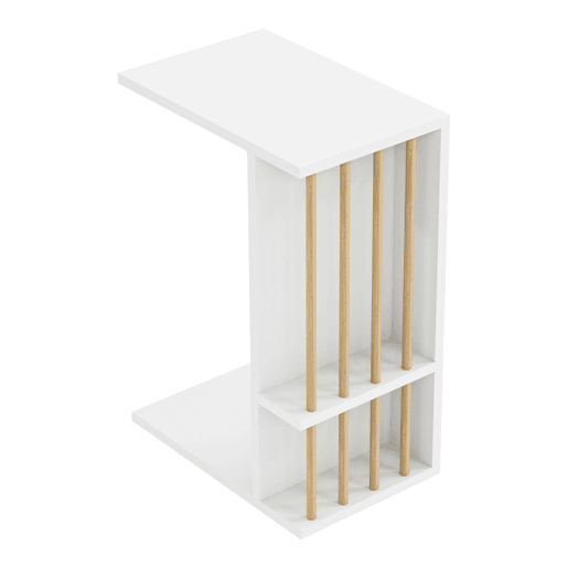 Mesa de apoio Siikainen com rodas em aglomerado 65x44x29cm - Branco en.casa