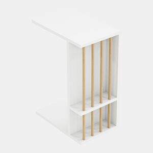 Mesa de apoio Siikainen com rodas em aglomerado 65x44x29cm - Branco en.casa