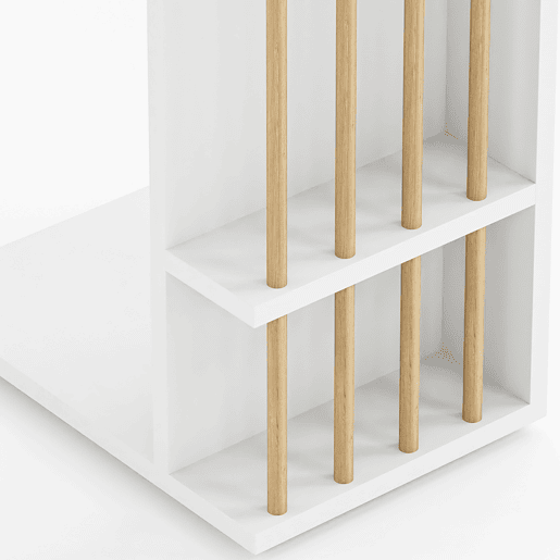Mesa de apoio Siikainen com rodas em aglomerado 65x44x29cm - Branco en.casa