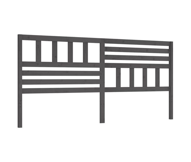 Vidaxl cabecero de cama madera maciza de pino gris 206x4x100 cm