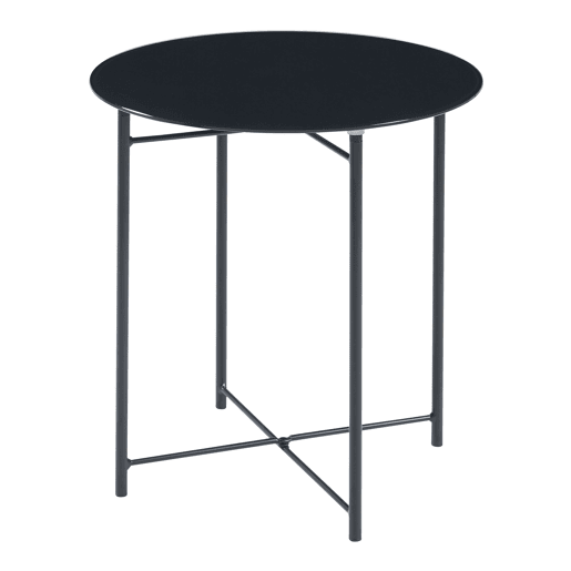 Ödeshög mesa de apoio em aço e vidro 45xØ42cm - Preto en.casa