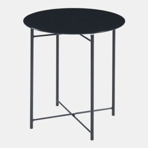 Ödeshög mesa de apoio em aço e vidro 45xØ42cm - Preto en.casa