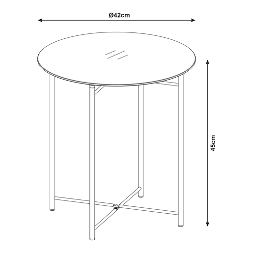 Ödeshög mesa de apoio em aço e vidro 45xØ42cm - Preto en.casa