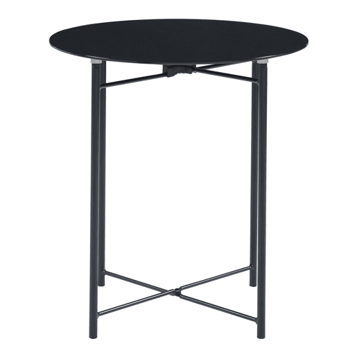 Ödeshög mesa de apoio em aço e vidro 45xØ42cm - Preto en.casa
