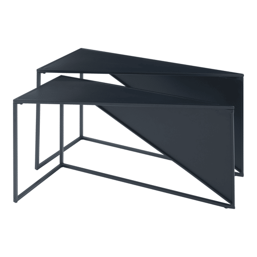 Conjunto de 2 mesas de apoio Kungsör em metal 74x36x45 cm - Preto en.casa