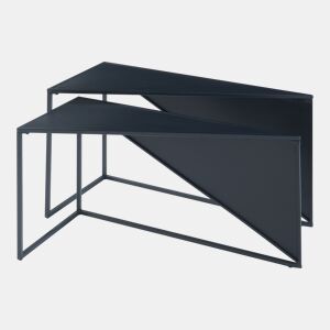 Conjunto de 2 mesas de apoio Kungsör em metal 74x36x45 cm - Preto en.casa