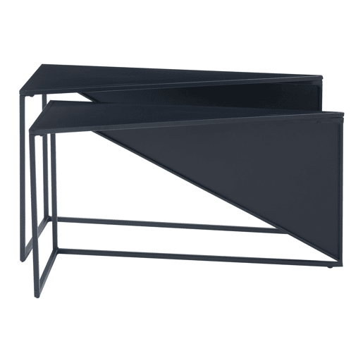 Conjunto de 2 mesas de apoio Kungsör em metal 74x36x45 cm - Preto en.casa