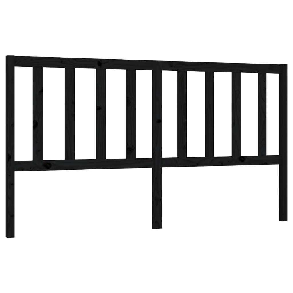 vidaxl cabecero de cama madera maciza de pino negro 186x4x100 cm