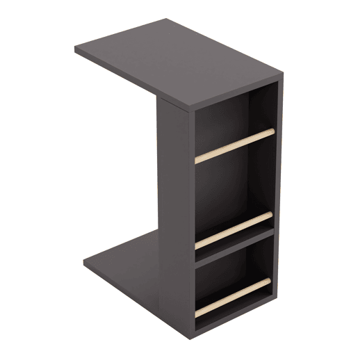 Mesa de apoio Siikainen com rodas e barra anti-queda 65x44x29cm - Preto en.casa