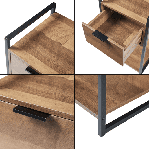 Mesa de apoio Namsskogan com gaveta 62x33x32cm - Efeito nogueira en.casa