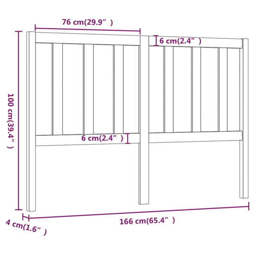vidaXL Cabeceira de cama 166x4x100 cm pinho maciço cinzento vidaXL Cabeceira de cama 166x4x100 cm pinho maciço cinzento