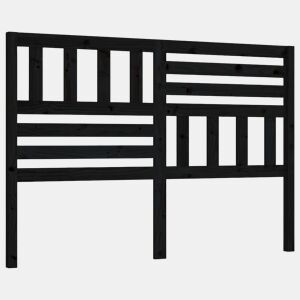 vidaXL Cabeceira de cama 126x4x100 cm pinho maciço preto