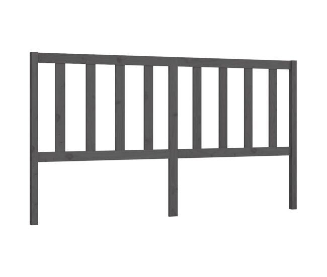 Vidaxl cabecero de cama madera maciza de pino gris 186x4x100 cm