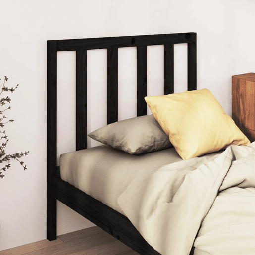 vidaXL Cabeceira de cama 96x4x100 cm pinho maciço preto vidaXL Cabeceira de cama 96x4x100 cm pinho maciço preto