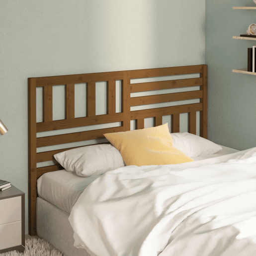 vidaXL Cabeceira de cama 156x4x100 cm pinho maciço castanho mel