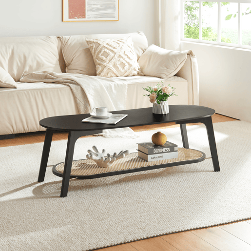 Mesa de centro Taivalkoski 120x43x40cm - PretoRattan en.casa