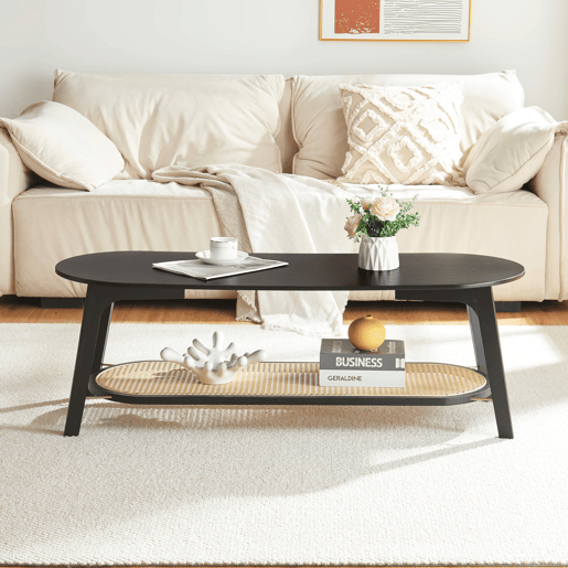 Mesa de centro Taivalkoski 120x43x40cm - PretoRattan en.casa