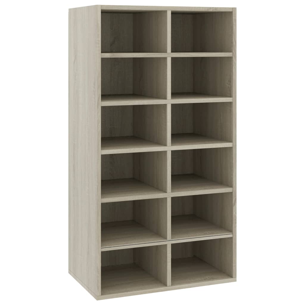 Vidaxl mueble zapatero de madera contrachapada sonoma 54x34x100,5 cm