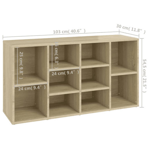 vidaXL Sapateira 103x30x55 cm contraplacado carvalho sonoma vidaXL Sapateira 103x30x55 cm contraplacado carvalho sonoma