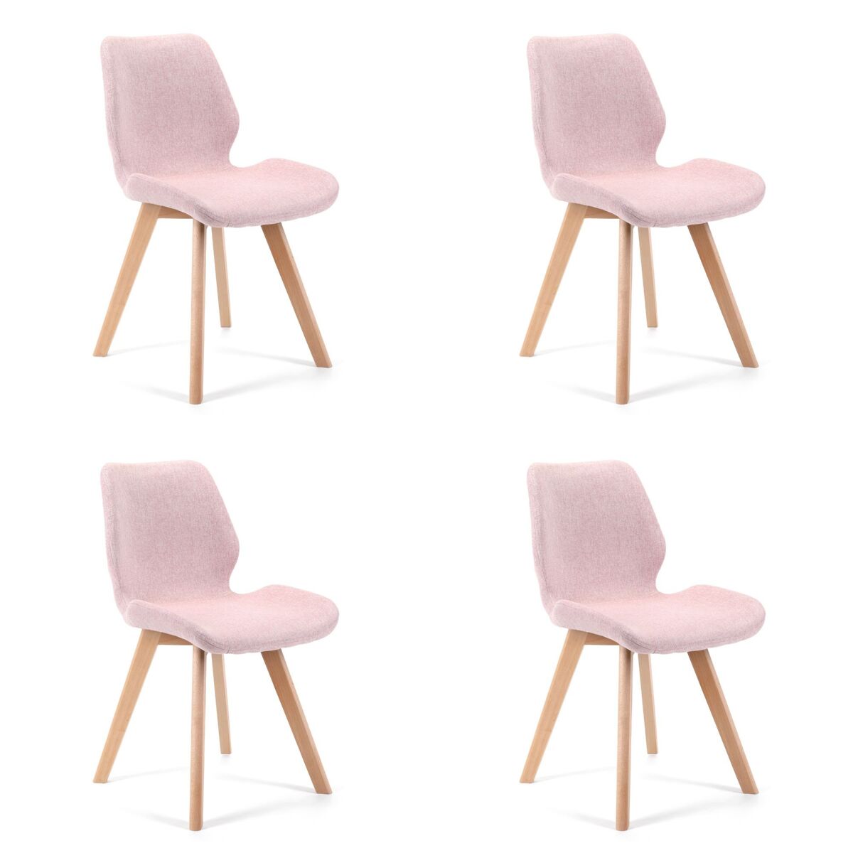 4x silla tapizada SJ.0159 Rosa