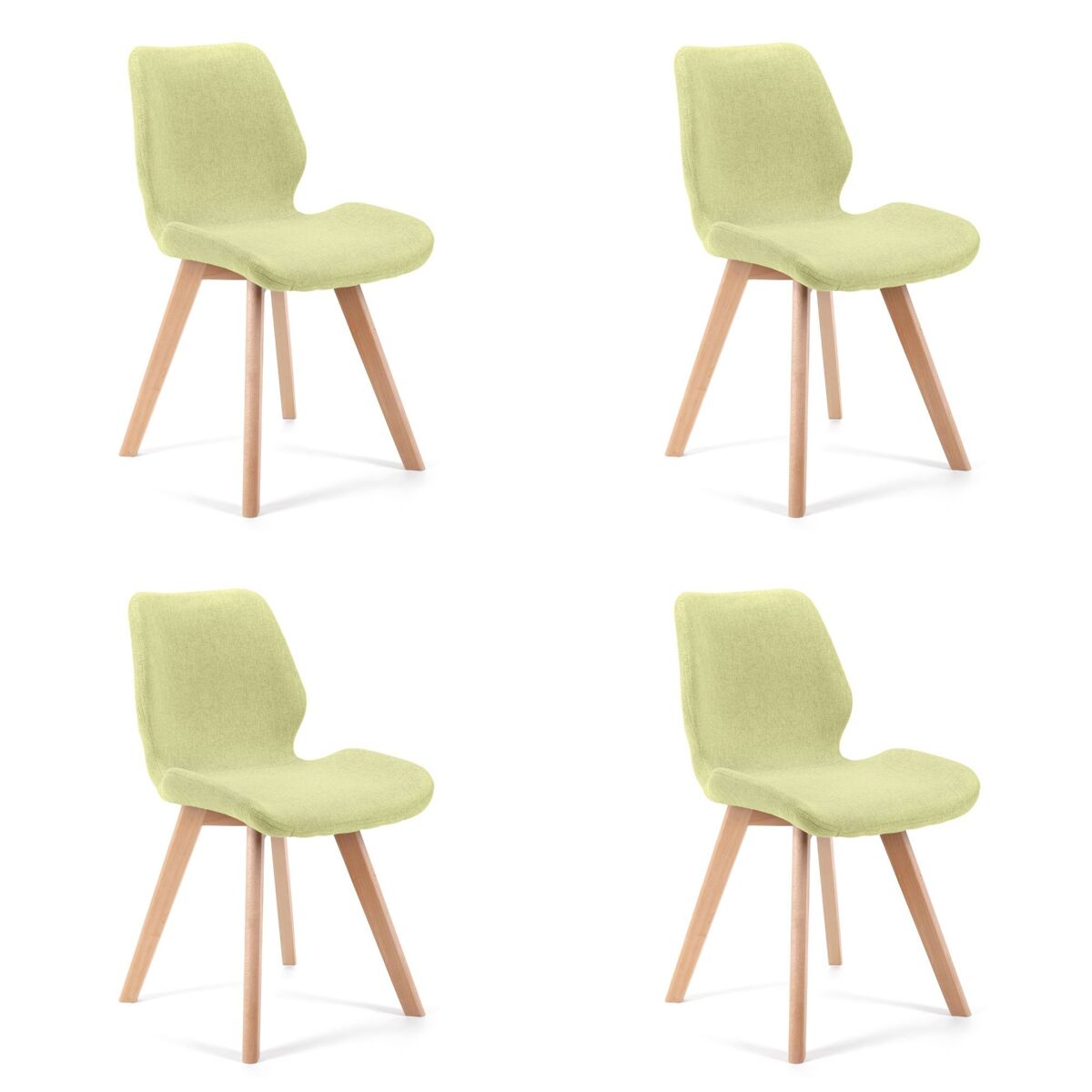 4x silla tapizada SJ.0159 Verde