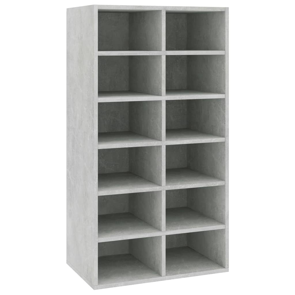 Vidaxl zapatero de madera contrachapada gris hormigón 54x34x100,5 cm