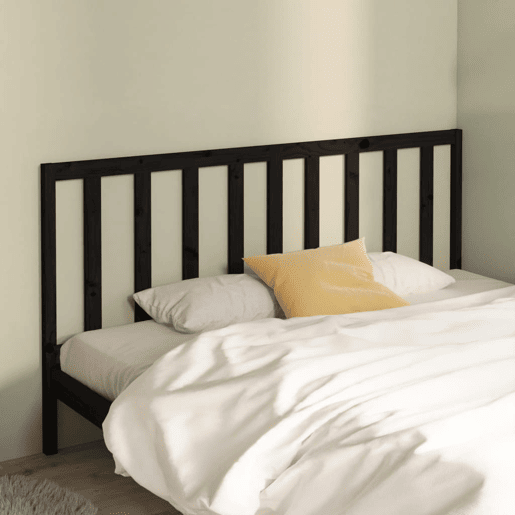 vidaXL Cabeceira de cama 206x4x100 cm pinho maciço preto