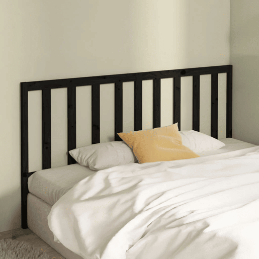 vidaXL Cabeceira de cama 206x4x100 cm pinho maciço preto
