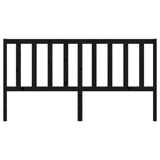 vidaXL Cabeceira de cama 206x4x100 cm pinho maciço preto