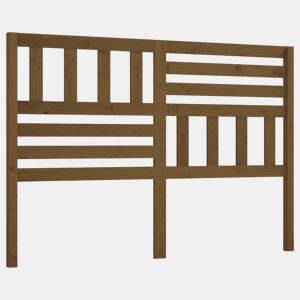 vidaXL Cabeceira de cama 126x4x100 cm pinho maciço castanho mel
