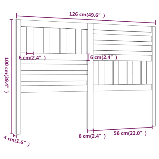 vidaXL Cabeceira de cama 126x4x100 cm pinho maciço castanho mel vidaXL Cabeceira de cama 126x4x100 cm pinho maciço castanho mel
