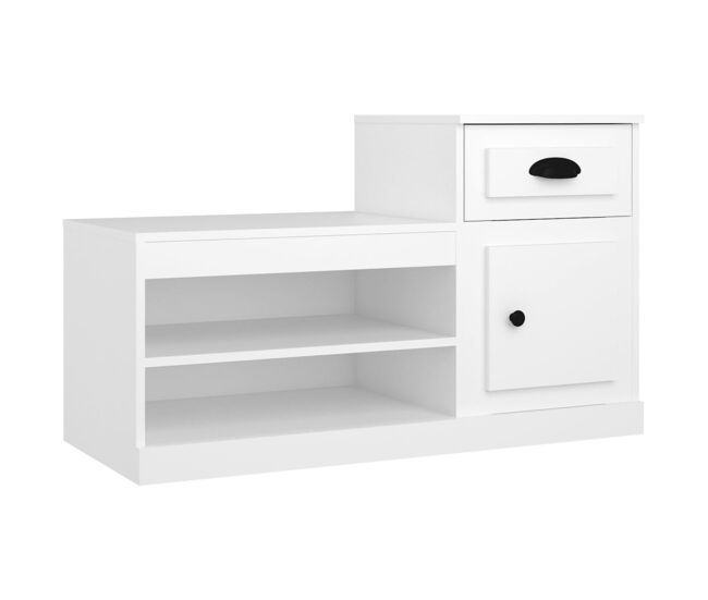 Vidaxl mueble zapatero madera contrachapada blanco 100x42x60 cm